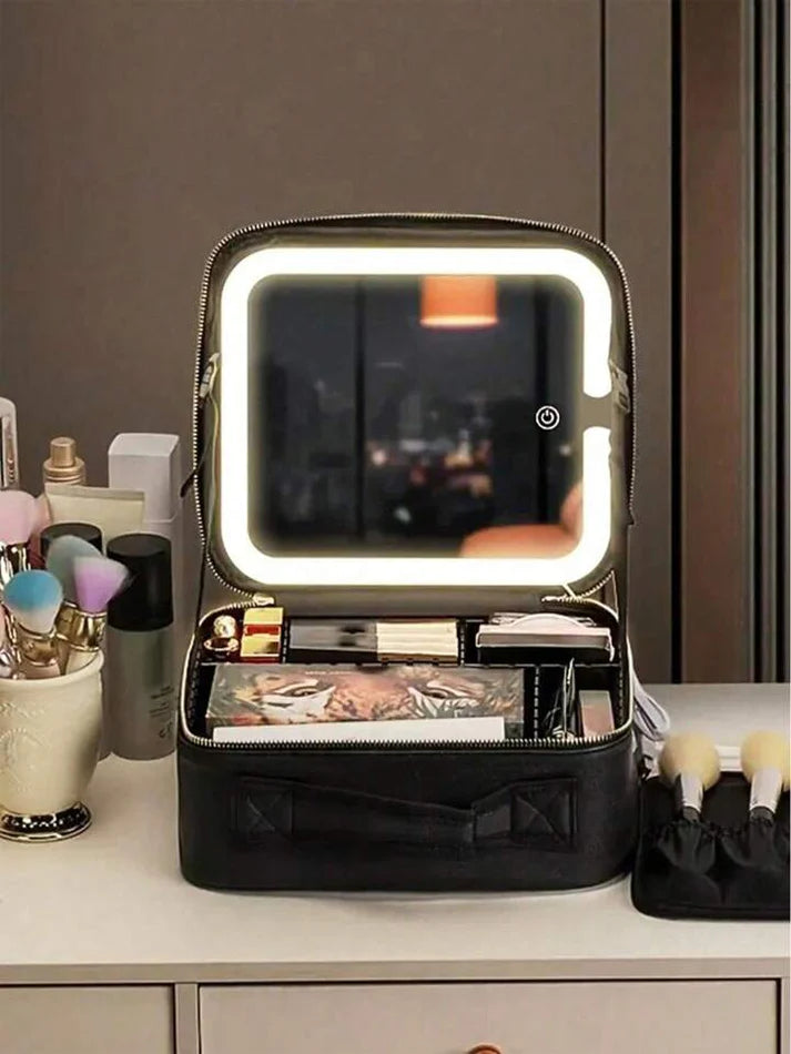 Estuche De Maquillaje Con Espejo Luz Led