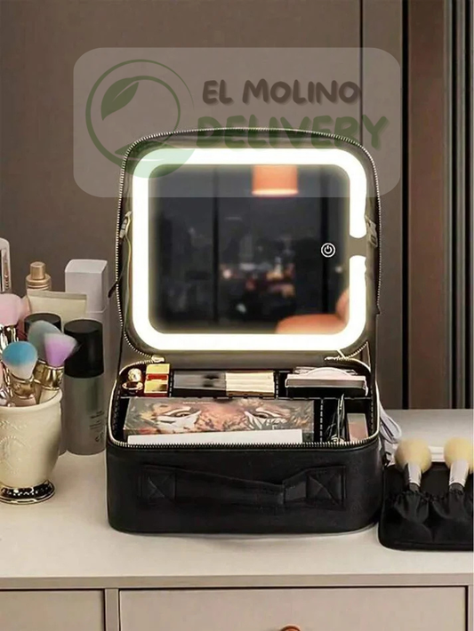 Estuche De Maquillaje Con Espejo Luz Led